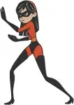 Disney Pixar Incredibles Elastigirl Mrs Incredible Flexible Heroine Fighting Stance Set - Filled Embroidery Design - 3278