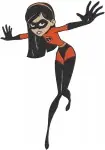 Disney Pixar Incredibles Elastigirl Mrs Incredible Flexible Heroine Fighting Stance Set - Filled Embroidery Design - 3281
