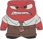 Disney Pixar Inside Out Anger Emotion Character Furious Red Fiery Poses Collection - Filled Embroidery Design - 3284