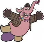Disney Pixar Inside Out Bing Bong Imaginary Friend Pink Elephant Joyful Poses - Filled Embroidery Design - 3292