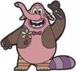 Disney Pixar Inside Out Bing Bong Imaginary Friend Pink Elephant Joyful Poses - Filled Embroidery Design - 3293