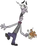 Disney Pixar Inside Out Fear Emotion Purple Character Joy Yellow Happy Poses - Filled Embroidery Design - 3299