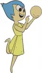 Disney Pixar Inside Out Fear Emotion Purple Character Joy Yellow Happy Poses - Filled Embroidery Design - 3300