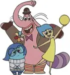 Disney Pixar Inside Out Joy Bing Bong Sadness Emotions Group Interactions Set - Filled Embroidery Design - 3308