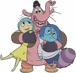 Disney Pixar Inside Out All Emotions Joy Sadness Anger Fear Disgust Bing Bong Group Collection - Filled Embroidery Design - 3310