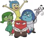 Disney Pixar Inside Out All Emotions Joy Sadness Anger Fear Disgust Bing Bong Group Collection - Filled Embroidery Design - 3312