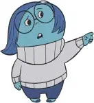Disney Pixar Inside Out Sadness Emotion Blue Character Crying Lying Down Designs - Filled Embroidery Design - 3322