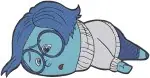 Disney Pixar Inside Out Sadness Emotion Blue Character Crying Lying Down Designs - Filled Embroidery Design - 3324