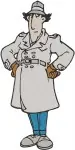 Inspector Gadget Detective Holding Blank Sign Pondering Classic Coon Set - Filled Embroidery Design - 3333