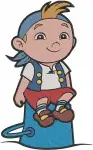 Disney Jake Never Land Pirates Jake Young Pirate Leader Map Treasure Poses Designs - Filled Embroidery Design - 3348