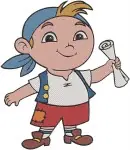 Disney Jake Never Land Pirates Jake Young Pirate Leader Map Treasure Poses Designs - Filled Embroidery Design - 3349