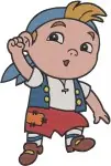Disney Jake Never Land Pirates Jake Young Pirate Leader Map Treasure Poses Designs - Filled Embroidery Design - 3351