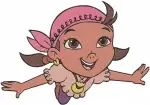 Disney Jake Never Land Pirates Izzy Girl Pirate Pixie Dust Flying Poses Set - Filled Embroidery Design - 3362