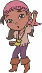 Disney Jake Never Land Pirates Izzy With Pixie Dust Genie Character Adventure Collection - Filled Embroidery Design - 3364