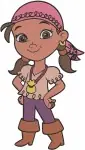 Disney Jake Never Land Pirates Izzy With Pixie Dust Genie Character Adventure Collection - Filled Embroidery Design - 3366