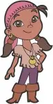 Disney Jake Never Land Pirates Izzy With Pixie Dust Genie Character Adventure Collection - Filled Embroidery Design - 3367