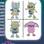Henry Hugglemonster - Henry - Summer Sister - Cobby Brother - Ivor Baby Brother - Monster Family - Filled Embroidery Design - Instant Download
