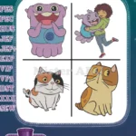 Home Adventures - Oh The Boov - Tip Tucci And Pig The Cat - Lucy Tucci Mom - Family Friends Pack - Filled Embroidery Design - Instant Download