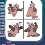 Disney Pixar Inside Out Bing Bong Imaginary Friend Pink Elephant Joyful Poses - Filled Embroidery Design - Instant Download