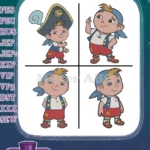 Disney Jake Never Land Pirates Jake With Spyglass Captain Hat Adventure Kid - Filled Embroidery Design - Instant Download