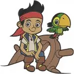 Disney Jake Never Land Pirates Jake Izzy Cubby Smee Skully Group Adventures Designs - Filled Embroidery Design - 3379
