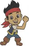 Disney Jake Never Land Pirates Jake Swashbuckling Pirate Action Poses Sword - Filled Embroidery Design - 3383