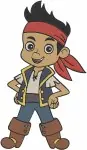 Disney Jake Never Land Pirates Jake Cubby Swinging On Rope Pirate Adventures Bundle - Filled Embroidery Design - 3384