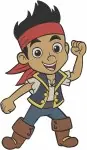 Jake And The Never Land Pirates Jake Various Action Poses With Sword Spyglass - Filled Embroidery Design - 3400