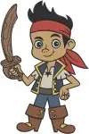 Jake And The Never Land Pirates Jake Various Action Poses With Sword Spyglass - Filled Embroidery Design - 3402