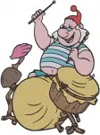 Jake And The Never Land Pirates Mr Smee Playing Drums With Presents Floating - Filled Embroidery Design - 3408
