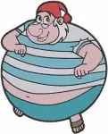 Jake And The Never Land Pirates Mr Smee Playing Drums With Presents Floating - Filled Embroidery Design - 3410