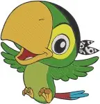 Jake And The Never Land Pirates Izzy Captain Hook And Skully Parrot Characters - Filled Embroidery Design - 3419