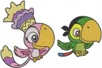 Jake And The Never Land Pirates Skully The Parrot And Izzy Various Poses - Filled Embroidery Design - 3423