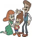 Jimmy Neutron Boy Genius Hugh Judy And Jimmy Neutron Family Jimmy Drumming - Filled Embroidery Design - 3433