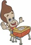 Jimmy Neutron Boy Genius Hugh Judy And Jimmy Neutron Family Jimmy Drumming - Filled Embroidery Design - 3434