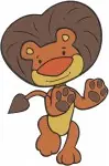 Jojos Circus Goliath The Lion Jojos Pet Various Poses And Playing Guitar - Filled Embroidery Design - 3449