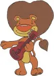 Jojos Circus Goliath The Lion Jojos Pet Various Poses And Playing Guitar - Filled Embroidery Design - 3450
