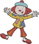 Jojos Circus Jojo Tickle Clown Portrait Badminton Juggling And With Net - Filled Embroidery Design - 3463