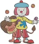 Jojos Circus Jojo Tickle Clown Juggling Abc Board With Giraffe And Friend - Filled Embroidery Design - 3467