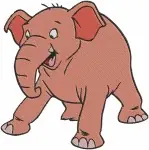 Jungle Book Colonel Hathi And Elephants Including Baby Hathi Jr Marching Poses - Filled Embroidery Design - 3494