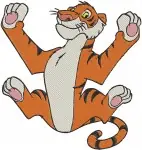 Jungle Book Shere Khan Tiger Regal Poses And King Louie Orangutan With Bananas - Filled Embroidery Design - 3500