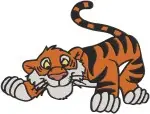 Jungle Book Shere Khan Tiger Regal Poses And King Louie Orangutan With Bananas - Filled Embroidery Design - 3501