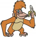 Jungle Book Shere Khan Tiger Regal Poses And King Louie Orangutan With Bananas - Filled Embroidery Design - 3503