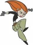 Kim Possible Heroine Various Action Poses Kicking Standing And In Casual Wear - Filled Embroidery Design - 3511