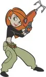 Kim Possible Action Poses Snowboarding And With Her Family Group Shot Team - Filled Embroidery Design - 3515