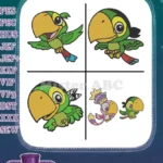 Jake And The Never Land Pirates Skully The Parrot And Izzy Various Poses - Filled Embroidery Design - Instant Download