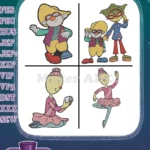 Jungle Book And Friends Shanti Ballerina And Old Man Character Assortment - Filled Embroidery Design - Instant Download