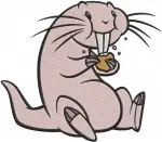 Kim Possible - Rufus The Naked Mole Rat - Plus Human Boy Character - Pet And Friend Poses - Filled Embroidery Design - 3527