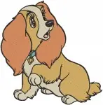 Lady And The Tramp - Lady The Cocker Spaniel - Elegant And Sweet Poses - Disney Classic Dog - Filled Embroidery Design - 3535