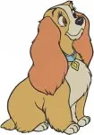 Lady And The Tramp - Lady The Cocker Spaniel - Elegant And Sweet Poses - Disney Classic Dog - Filled Embroidery Design - 3536